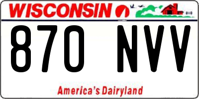 WI license plate 870NVV