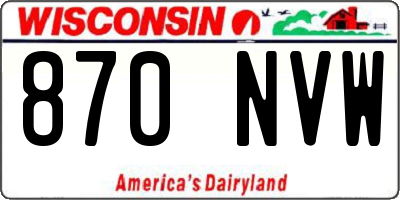 WI license plate 870NVW