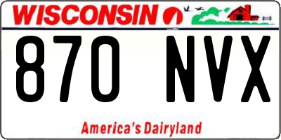 WI license plate 870NVX