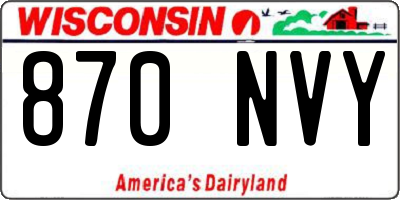 WI license plate 870NVY