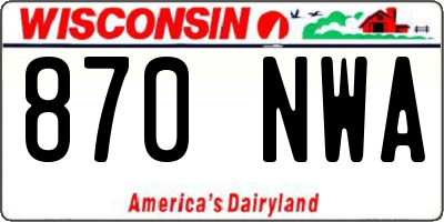 WI license plate 870NWA