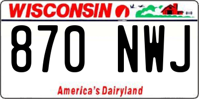 WI license plate 870NWJ