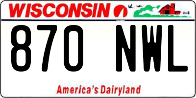 WI license plate 870NWL