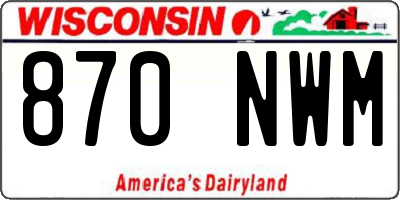 WI license plate 870NWM