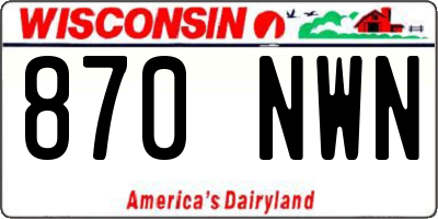 WI license plate 870NWN