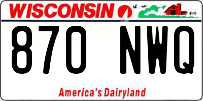 WI license plate 870NWQ