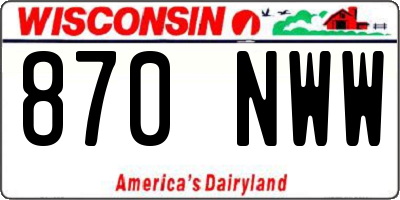 WI license plate 870NWW