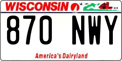 WI license plate 870NWY