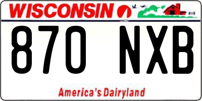 WI license plate 870NXB