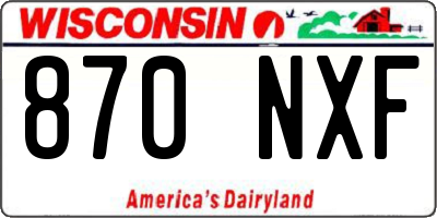 WI license plate 870NXF