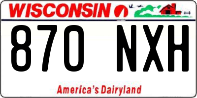WI license plate 870NXH