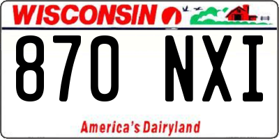 WI license plate 870NXI
