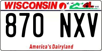WI license plate 870NXV