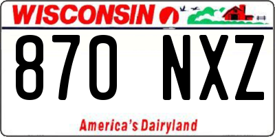 WI license plate 870NXZ