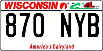 WI license plate 870NYB