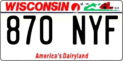 WI license plate 870NYF