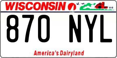 WI license plate 870NYL