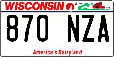 WI license plate 870NZA