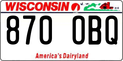 WI license plate 870OBQ