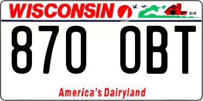 WI license plate 870OBT