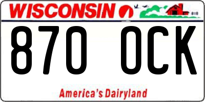 WI license plate 870OCK