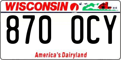 WI license plate 870OCY