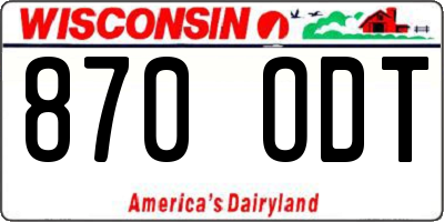 WI license plate 870ODT