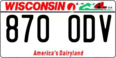 WI license plate 870ODV