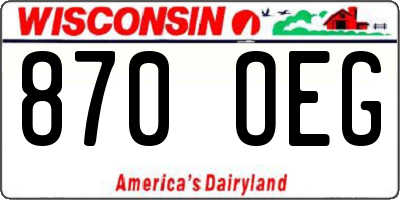 WI license plate 870OEG