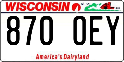 WI license plate 870OEY