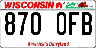 WI license plate 870OFB