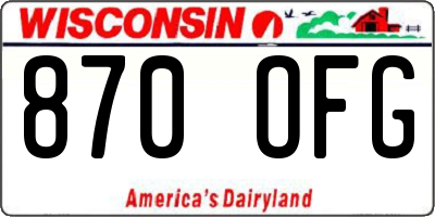 WI license plate 870OFG
