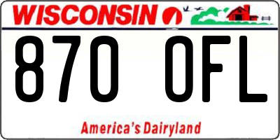 WI license plate 870OFL
