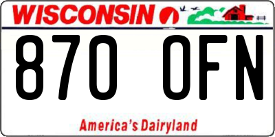 WI license plate 870OFN