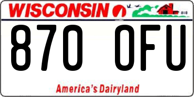 WI license plate 870OFU