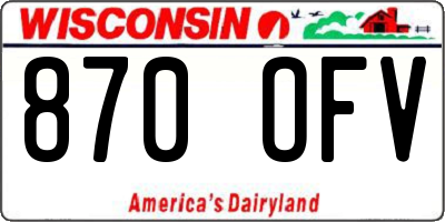 WI license plate 870OFV