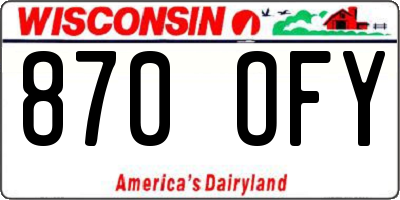 WI license plate 870OFY