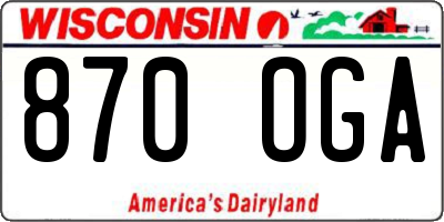 WI license plate 870OGA