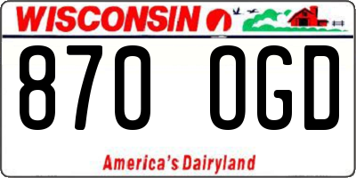 WI license plate 870OGD