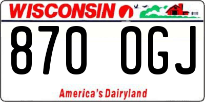 WI license plate 870OGJ
