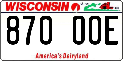WI license plate 870OOE