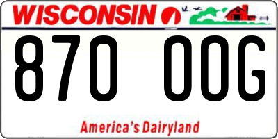 WI license plate 870OOG