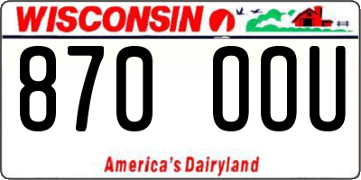 WI license plate 870OOU