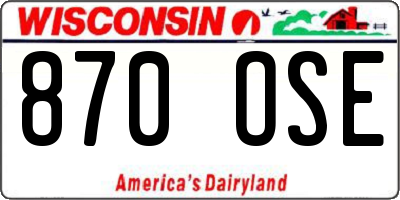 WI license plate 870OSE