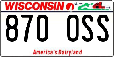 WI license plate 870OSS
