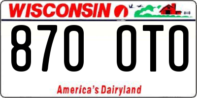 WI license plate 870OTO