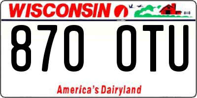 WI license plate 870OTU