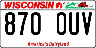 WI license plate 870OUV