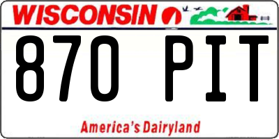 WI license plate 870PIT