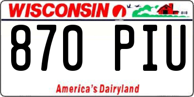 WI license plate 870PIU